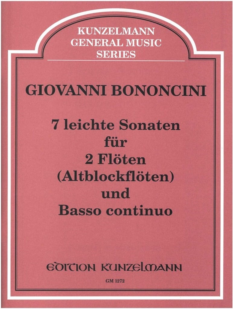 7 Leichte Sonaten Für 2 Flöten und Basso Continuo